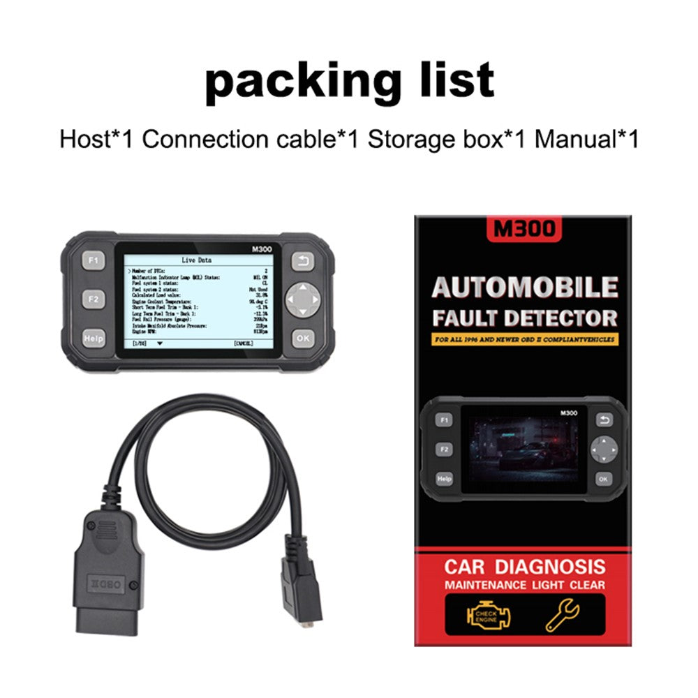 M300 OBD2 Car Diagnostic Scanner Engine Check Maintenance Universal Vehicle Code Reader