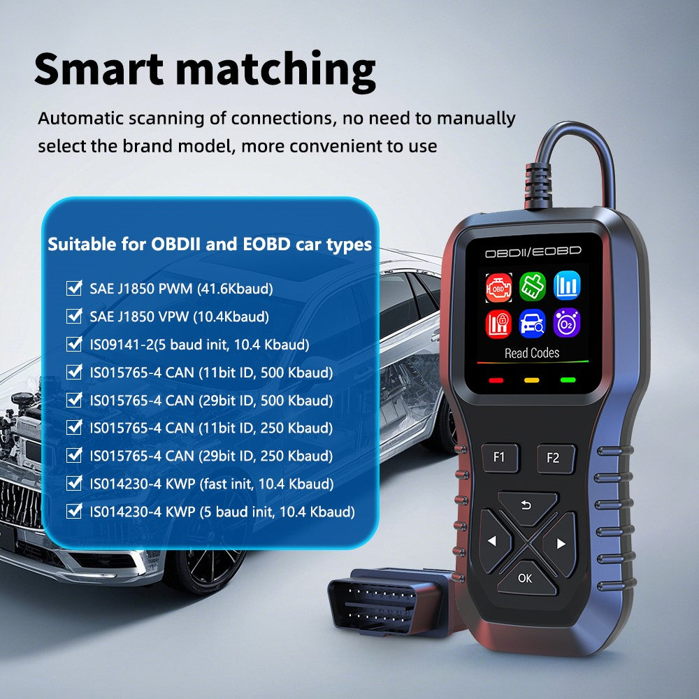 K1 Car OBD2 Diagnostic Scanner Color LCD Display 36600 Engine Codes Clear Tool Real Time Data Stream