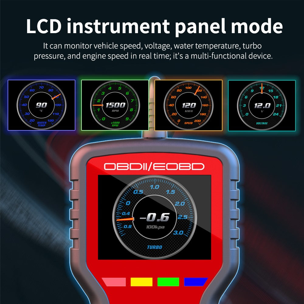 K2 OBD2 Car Diagnostic Scanner 40000+ Codes Color Screen Engine Fault Code Reader Clear Tool