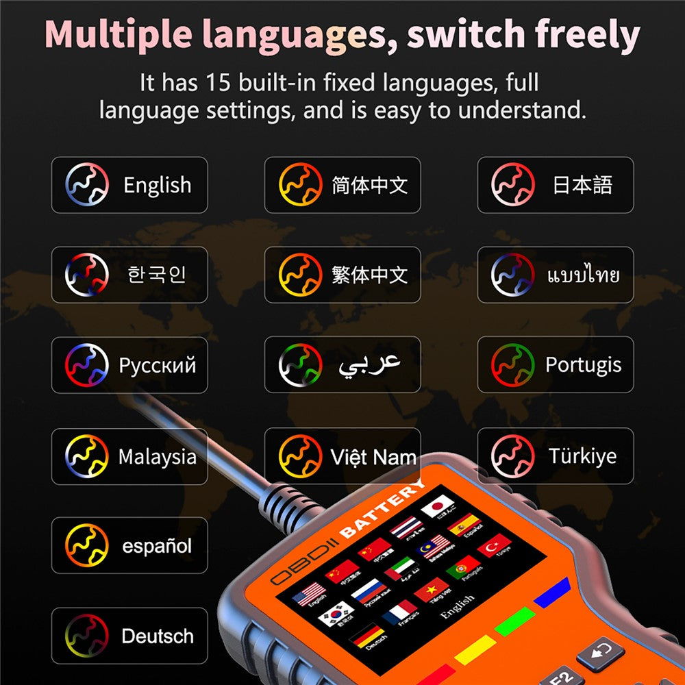 K2 Pro 2 in 1 OBD2 Scanner Car Battery Tester 40000+ Fault Codes Engine Diagnostic Tool