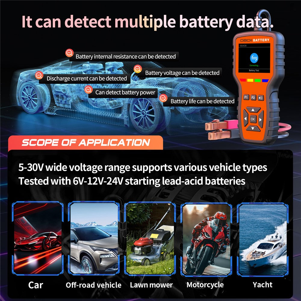 K2 Pro 2 in 1 OBD2 Scanner Car Battery Tester 40000+ Fault Codes Engine Diagnostic Tool
