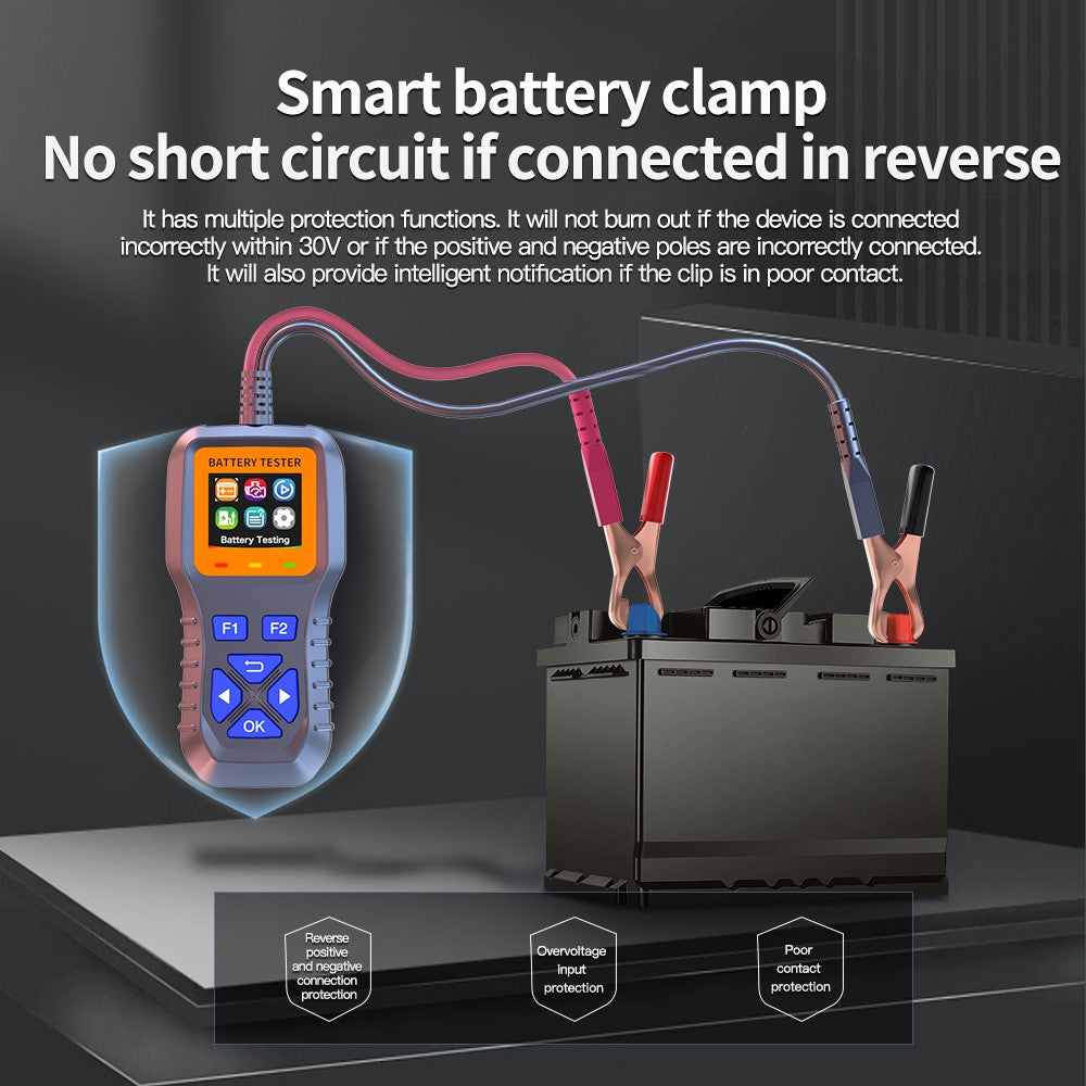 K1S Car Battery Tester 12V 24V 30V Lead Acid Battery Analyzer with CCA SOH Internal Resistance Test for Auto Motorcycle