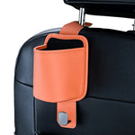 Car Seat Back Cup Holder Nappa Texture Leather + Zinc Alloy Multifunctional Storage Bin for Car Interior
