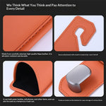 Car Seat Back Cup Holder Nappa Texture Leather + Zinc Alloy Multifunctional Storage Bin for Car Interior