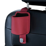 Car Seat Back Cup Holder Nappa Texture Leather + Zinc Alloy Multifunctional Storage Bin for Car Interior