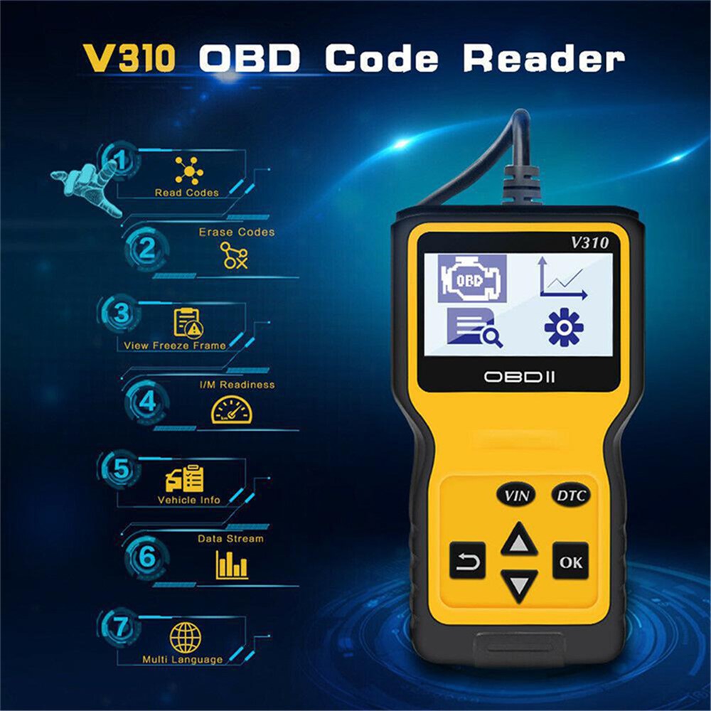 V310 OBD2 Scanner Diagnostic Tool Code Reader OBDII EOBD Read / Clear Fault Scan Tool