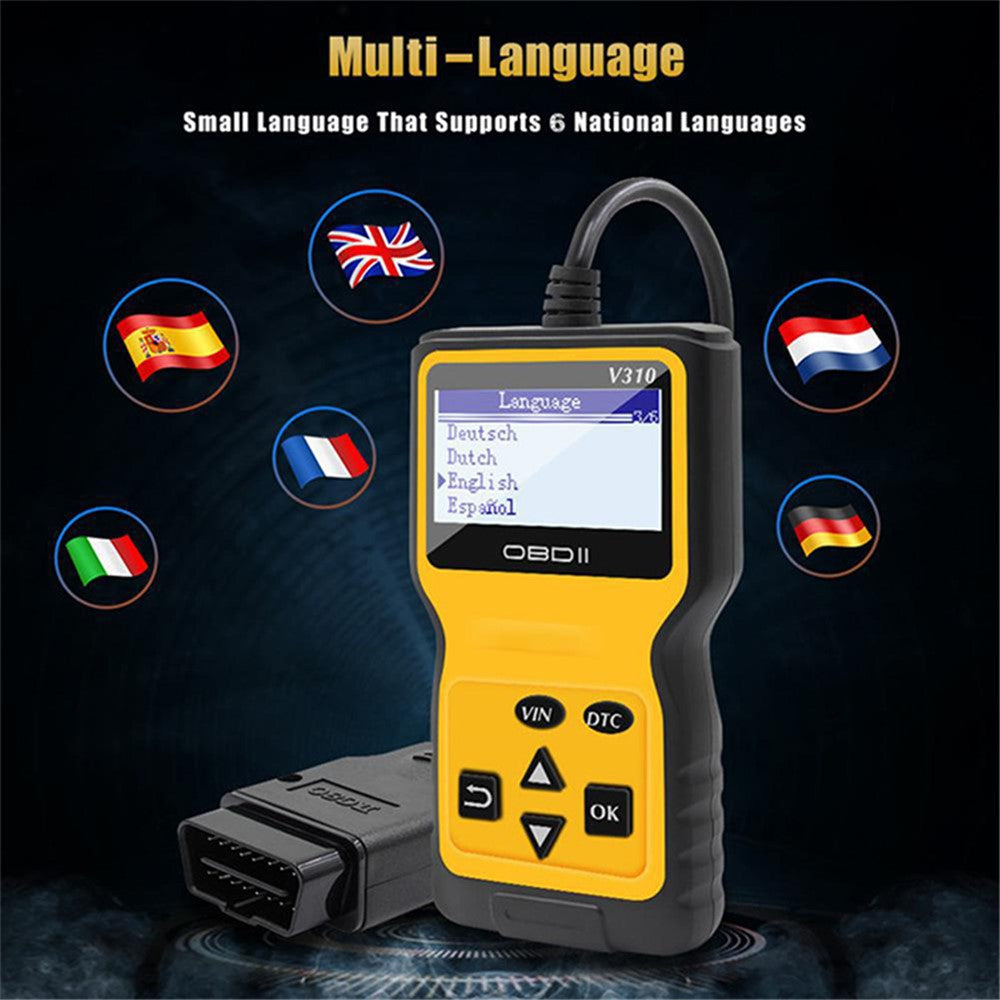 V310 OBD2 Scanner Diagnostic Tool Code Reader OBDII EOBD Read / Clear Fault Scan Tool