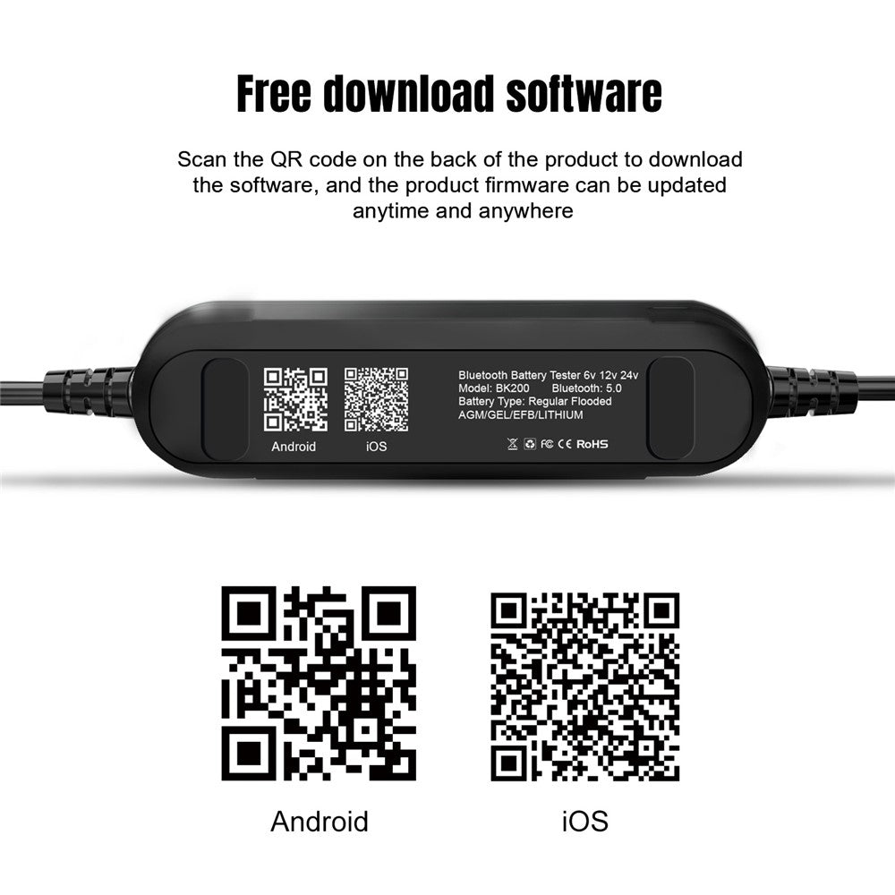 KONNWEI BK200 Multi-Function Bluetooth-compatible Battery Tester for Car Truck Motorcycle SUV Boat Yacht 6V 12V 24V Battery Tester