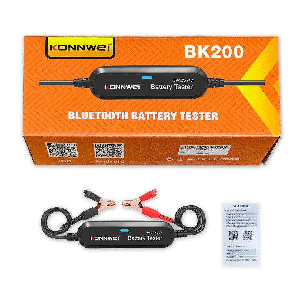 KONNWEI BK200 Multi-Function Bluetooth-compatible Battery Tester for Car Truck Motorcycle SUV Boat Yacht 6V 12V 24V Battery Tester
