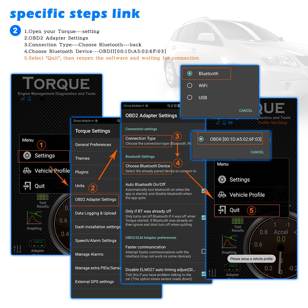 V06H4K ELM327 Engine Fault Detector Diagnostic Tool Car Code Reader Bluetooth-Compatible Connection Support OBD2 Protocol