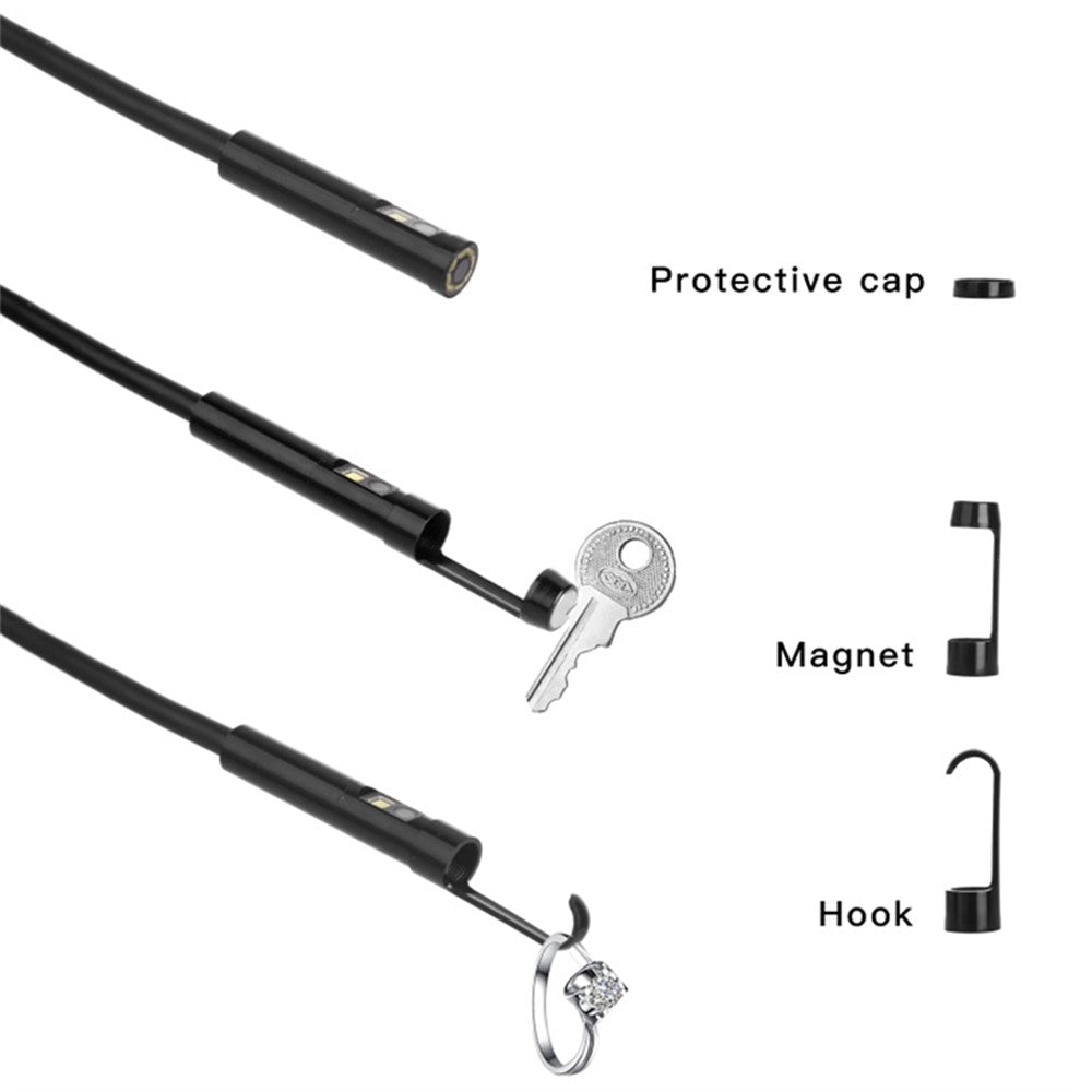 P130 10m Hard Wire Inspection Camera 8mm Tri-Lens Waterproof LED Drain Pipe 4.3-Inch Screen Borescope