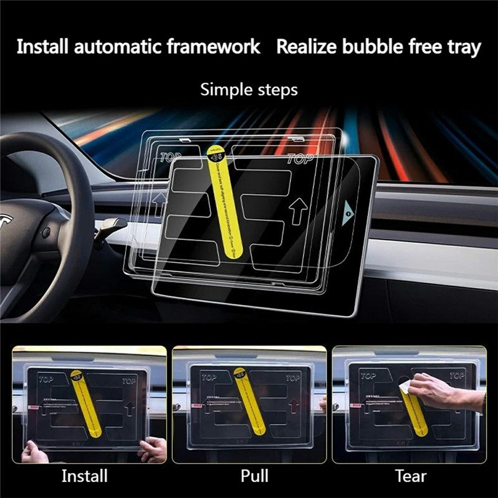 For Tesla Model 3 Highland Navigation Screen Protector HD Clear Anti-Fingerprint Tempered Glass Film