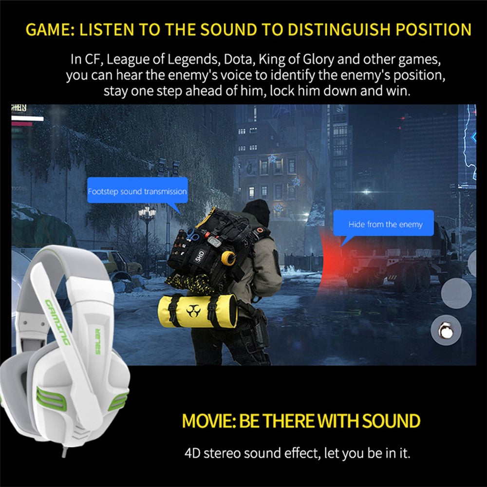 SALAR KX101 Kablede Hovedtelefoner Tung Bas Gaming Øretelefoner med Mikrofon Professionelt Computer Gamer Headset