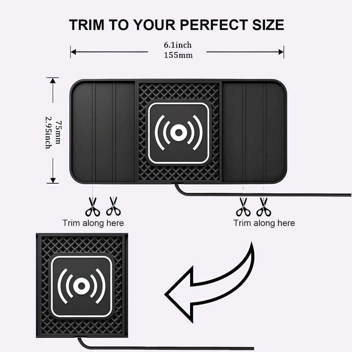 20W Fast Charging Anti-Slip Mat Car Wireless Charger Pad Universal Phone Charger