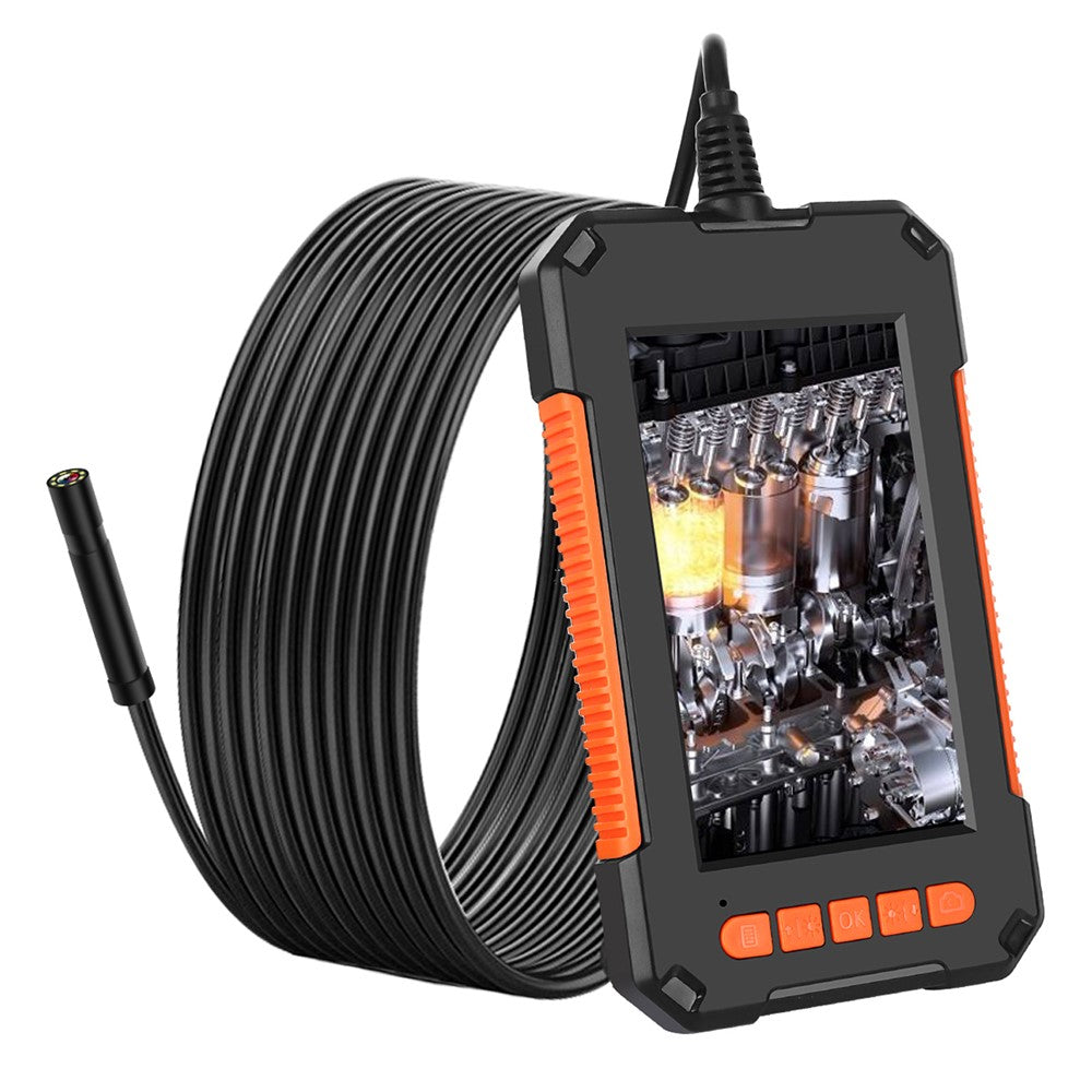P40 5m Hard Wire 4.3 inch Screen 8mm HD 1080P Hand-held Industrial Endoscope Borescope Rechargeable Waterproof 8-LED Inspection Camera