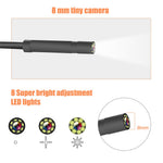 P40 5m Hard Wire 4.3 inch Screen 8mm HD 1080P Hand-held Industrial Endoscope Borescope Rechargeable Waterproof 8-LED Inspection Camera
