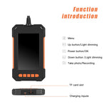 P40 5m Hard Wire 4.3 inch Screen 8mm HD 1080P Hand-held Industrial Endoscope Borescope Rechargeable Waterproof 8-LED Inspection Camera