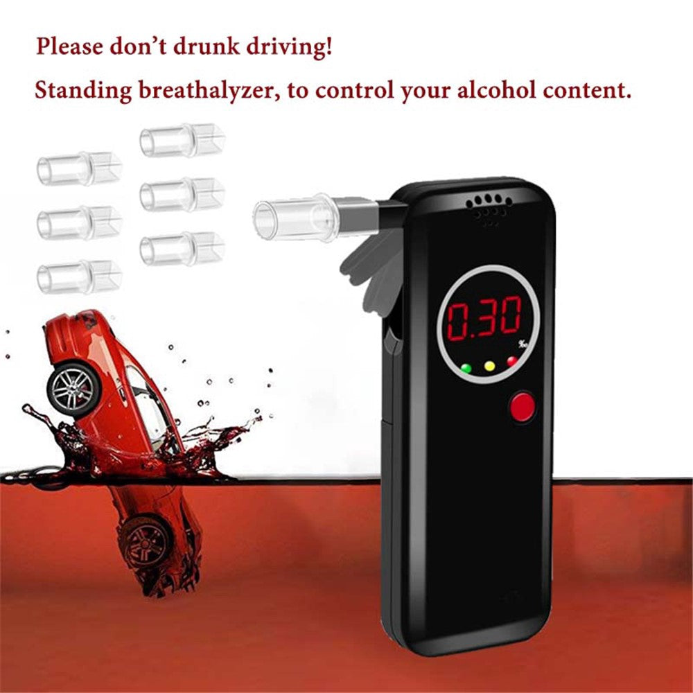 AD6000NS Professional LCD Screen Digital Breath Alcohol Tester Breathalyzer Alcohol Detector Drunk Driving Analyzer (No FDA, BPA-free)