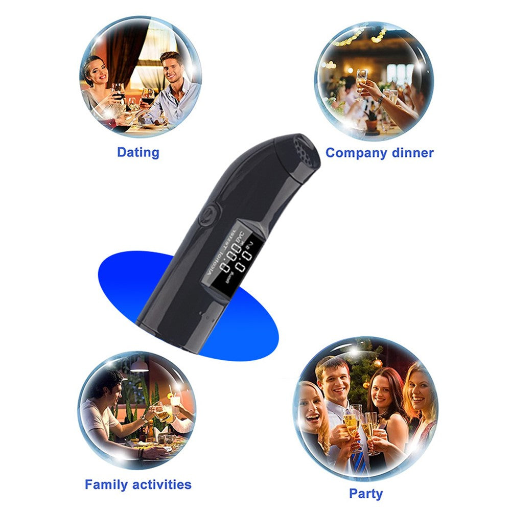 S1216 Portable Breath Blowing Alcohol Tester Detector Non-contact Rechargeable Drunk Driving Breathalyzer