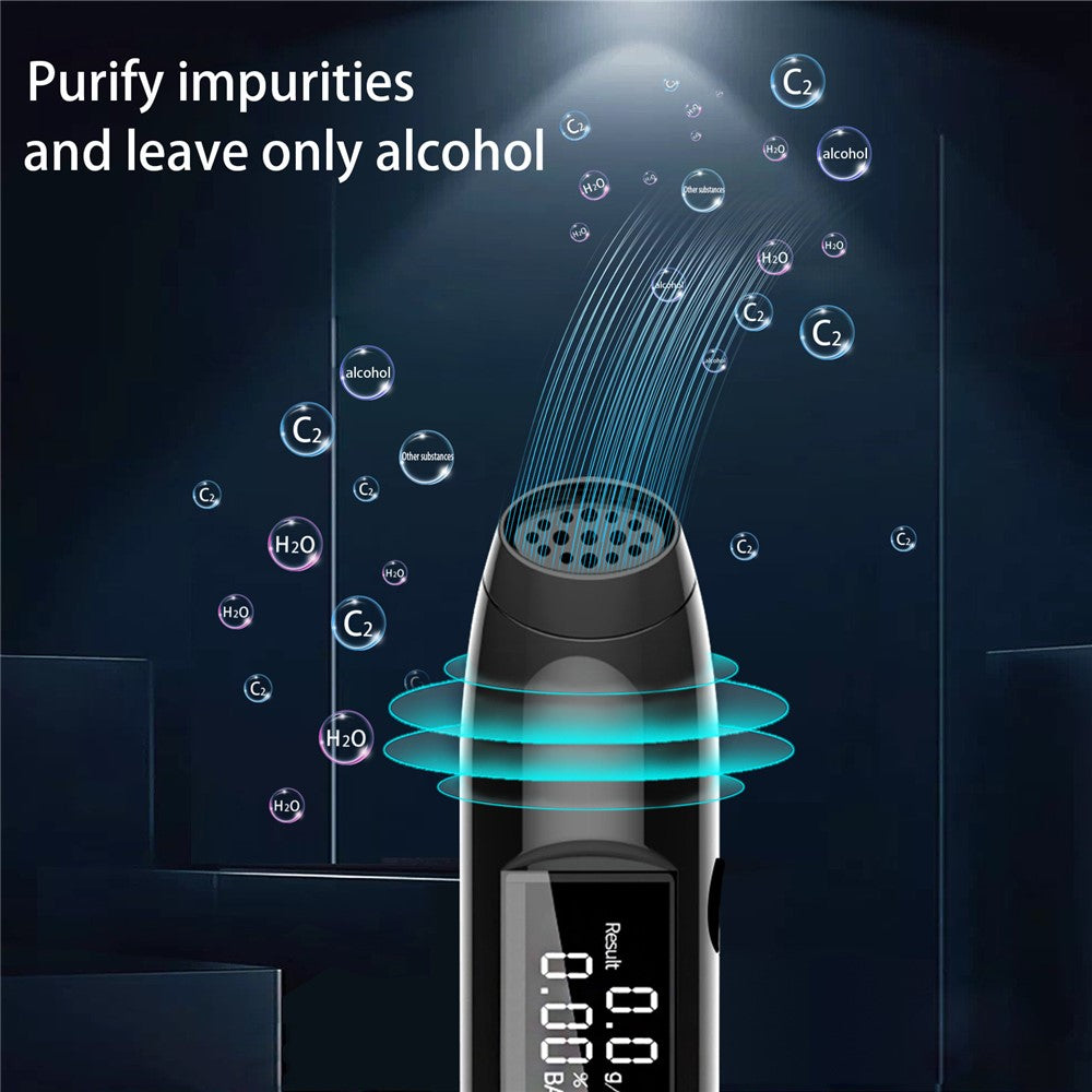 S1216 Portable Breath Blowing Alcohol Tester Detector Non-contact Rechargeable Drunk Driving Breathalyzer