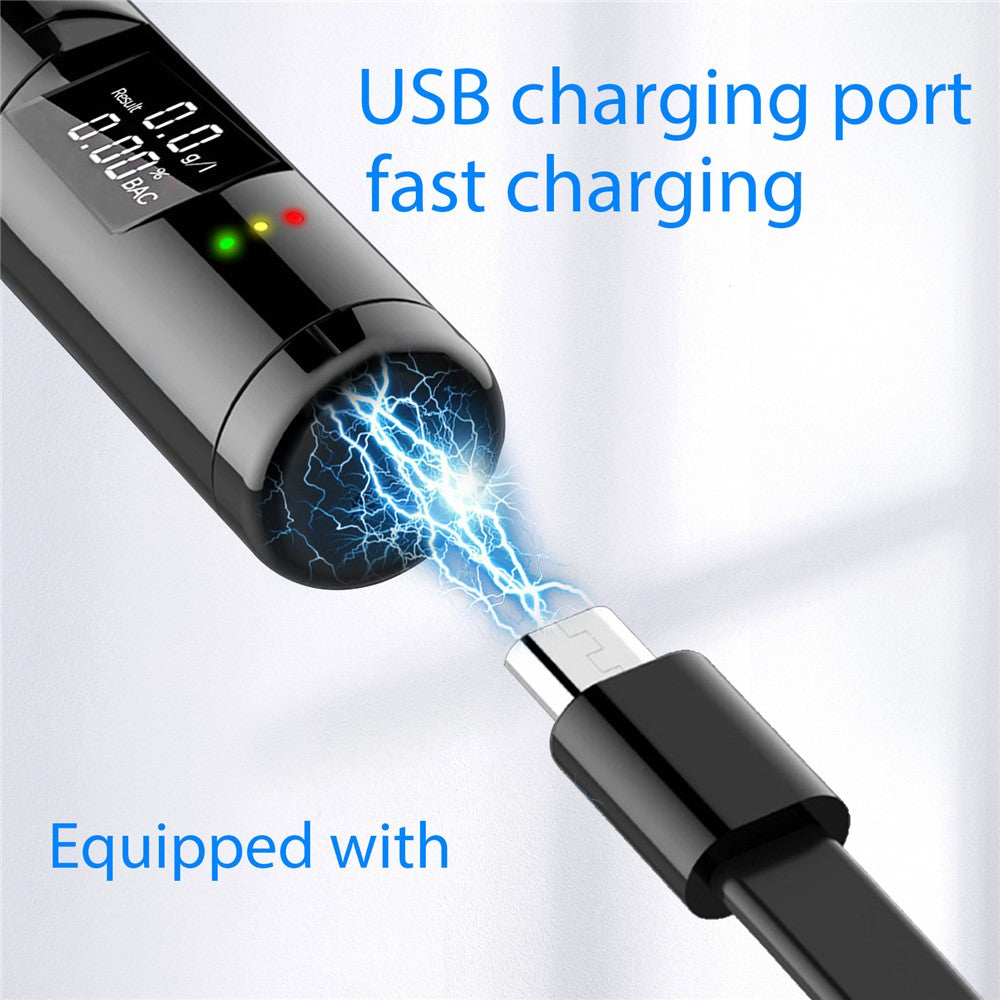 S1216 Portable Breath Blowing Alcohol Tester Detector Non-contact Rechargeable Drunk Driving Breathalyzer