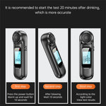AM01 High Precision LCD Screen Breath Blowing Alcohol Concentration Tester USB Charging Non-contact Drunk Driving Breathalyzer Detector
