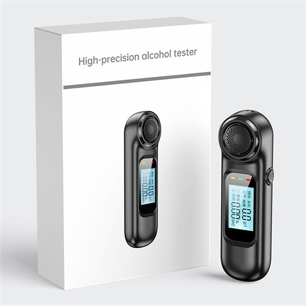 AM01 High Precision LCD Screen Breath Blowing Alcohol Concentration Tester USB Charging Non-contact Drunk Driving Breathalyzer Detector