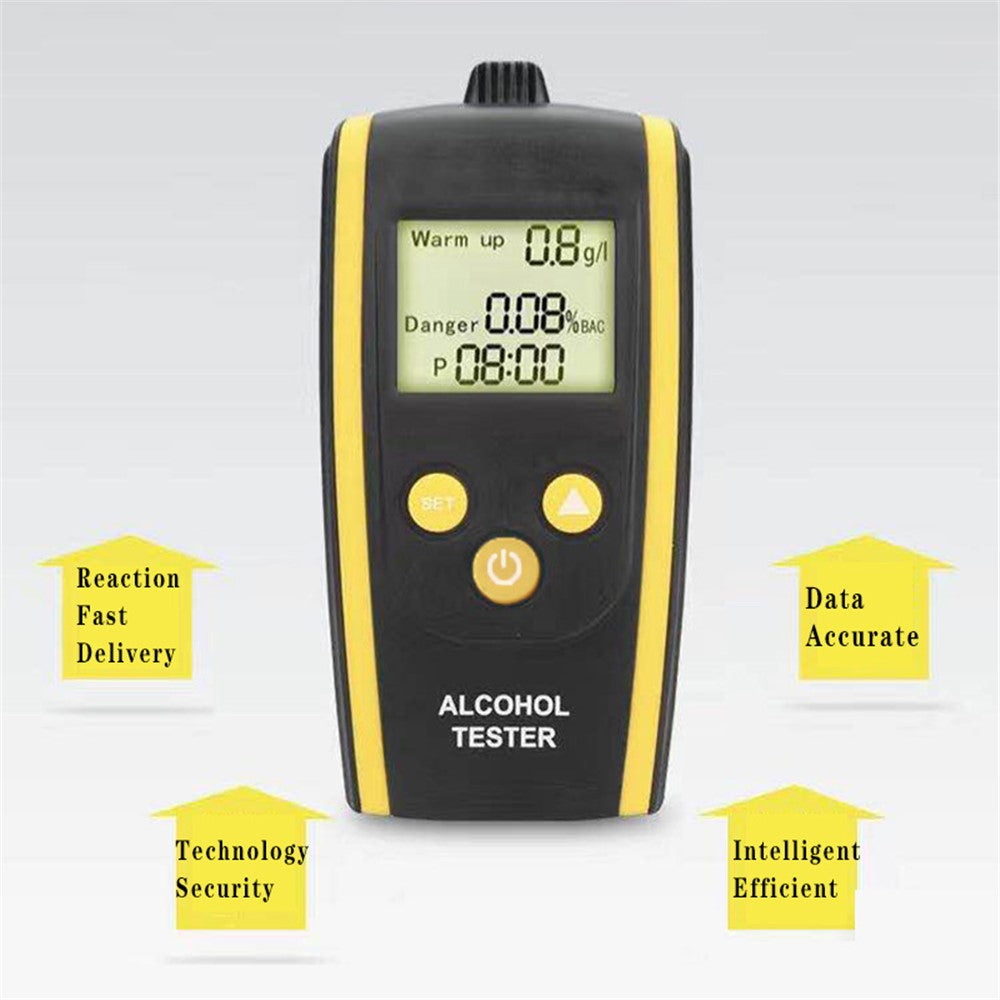 HT-611 High Sensitivity LCD Backlight Screen Breath Blowing Alcohol Tester Detector Non-contact Drunk Driving Breathalyzer