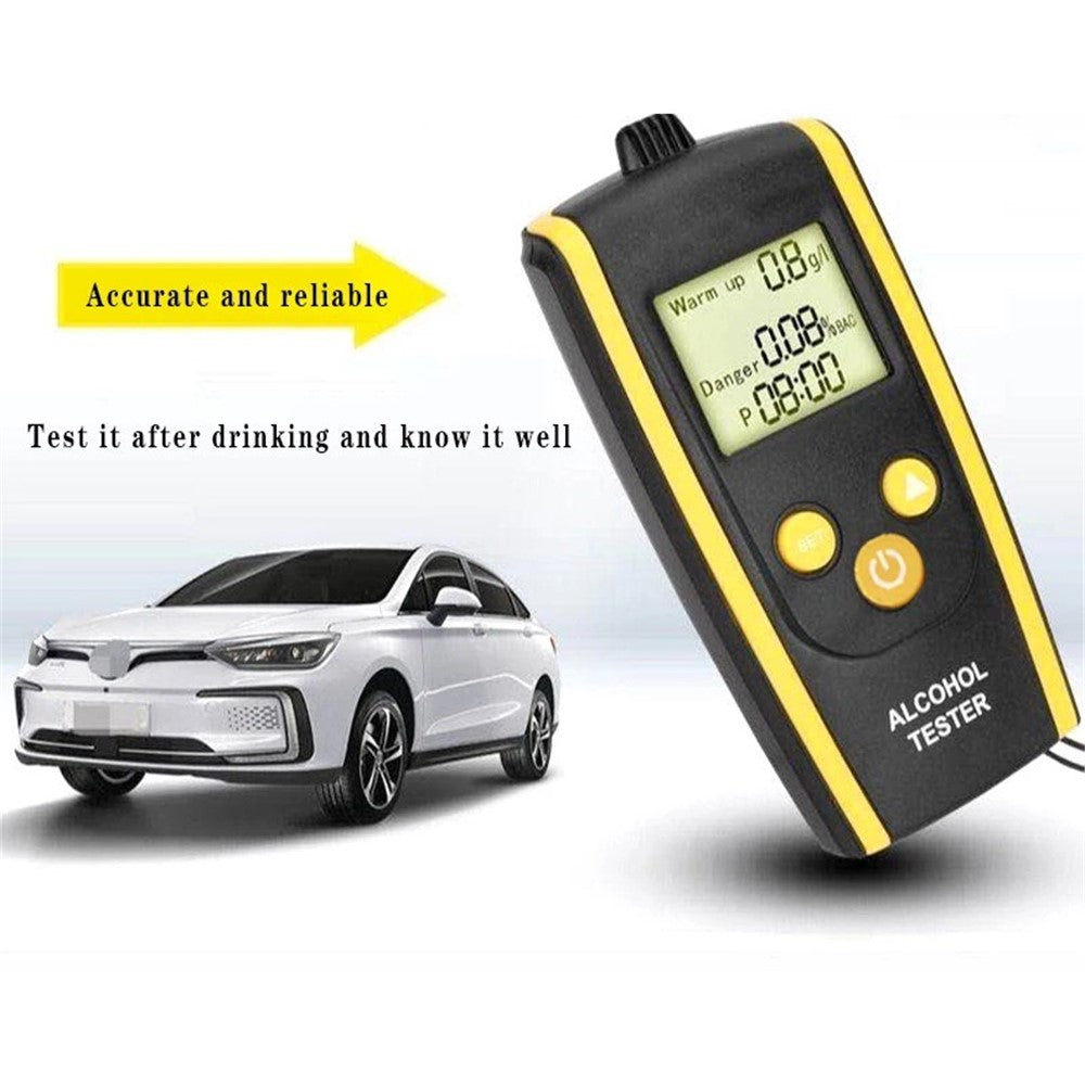 HT-611 High Sensitivity LCD Backlight Screen Breath Blowing Alcohol Tester Detector Non-contact Drunk Driving Breathalyzer