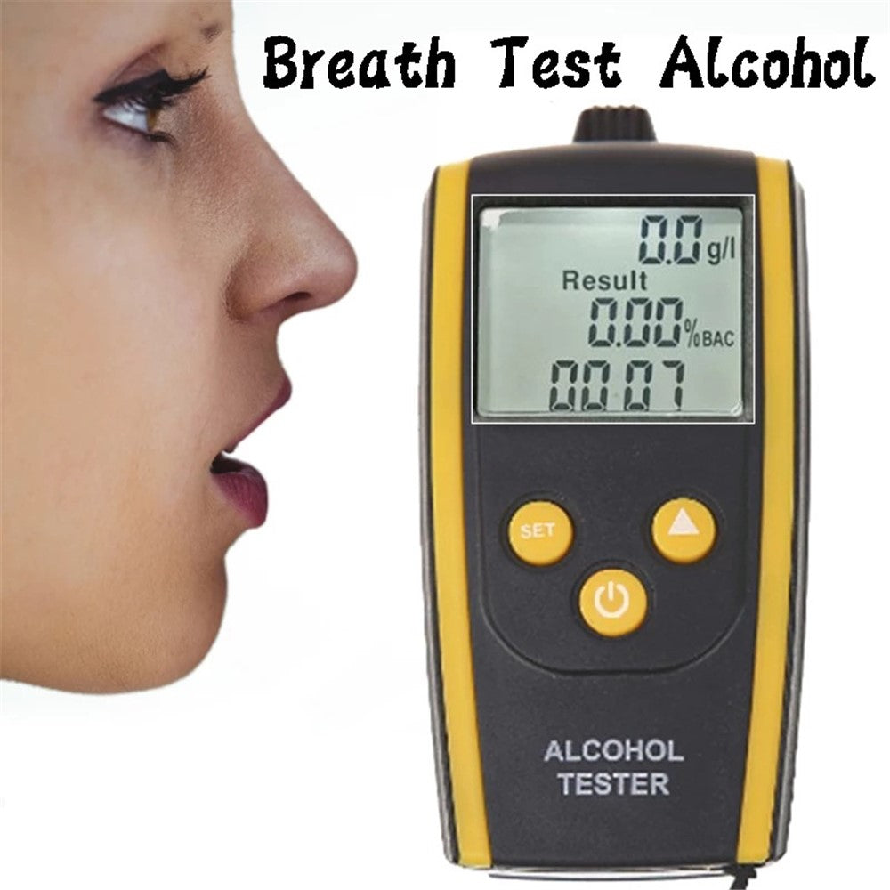 HT-611 High Sensitivity LCD Backlight Screen Breath Blowing Alcohol Tester Detector Non-contact Drunk Driving Breathalyzer