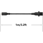 1 m USB C 2.0 Forlængerkabel Han til Hun-adapterkabel til instrumentbræt til stationær computer Understøtter opladning og datasynkronisering