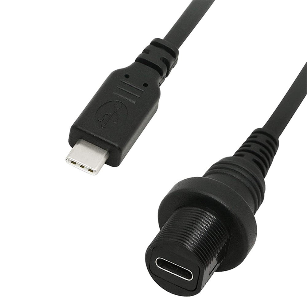 1 m USB C 2.0 Forlængerkabel Han til Hun-adapterkabel til instrumentbræt til stationær computer Understøtter opladning og datasynkronisering