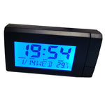2-i-1 Blå baggrundsbelysning Bil LCD Digitalt ur Temperaturdisplay Termometer Elektronisk ur Bildekoration