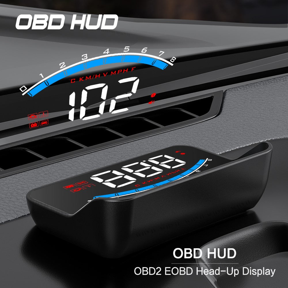 M6S Multifunktionel 3,5 tommer skærm Head Up Display Bil Elektronisk HUD Forrude Projektor Overhastighed Sikkerhedsalarm