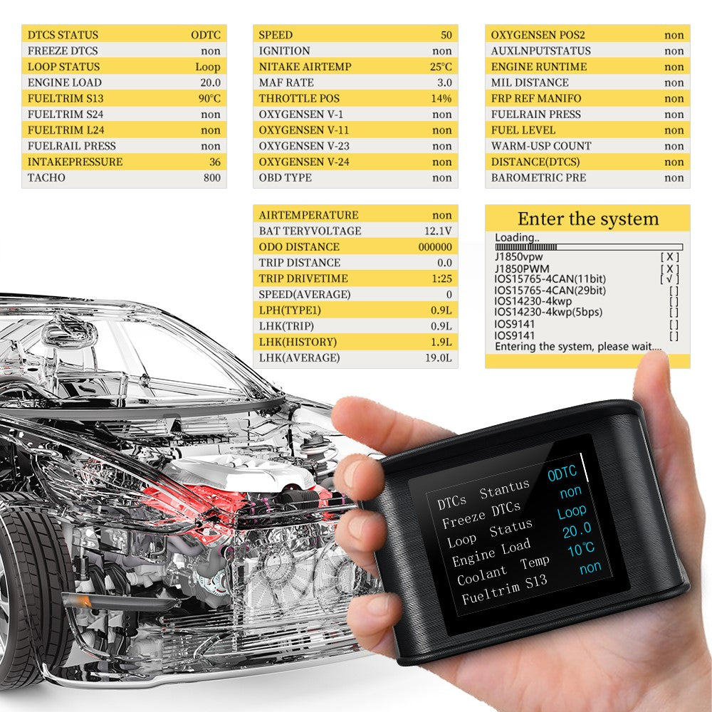 P10 Bil Digitalt Speedometer Head-Up Display On-board Computer Brændstofforbrug Automatisk Elektronisk Tilbehør