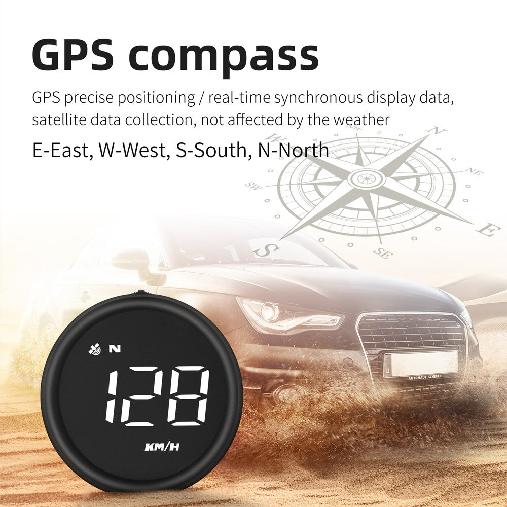 G1 elektronisk biltilbehør HUD Head Up Display GPS digitalt speedometer advarsel ved overskridelse af hastighed forrude-projektor