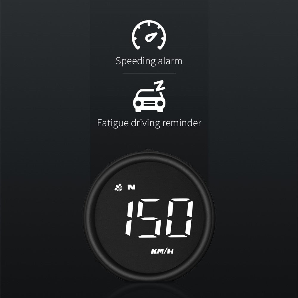 G1 elektronisk biltilbehør HUD Head Up Display GPS digitalt speedometer advarsel ved overskridelse af hastighed forrude-projektor