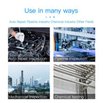 P100 2m Rigid Cable, 6-LED Pipe Inspection Borescope 8mm Lens 2.4 Inch IPS Screen HD 1080P Industrial Endoscope Camera