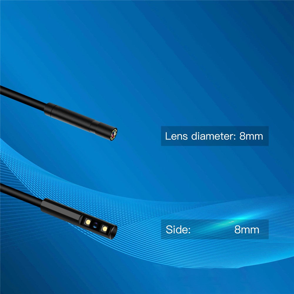 P100 15m Hard Wire 2.4 inch Screen Rechargeable 1080P 8mm Lens Industrial Endoscope 6-LED Inspection Camera Borescope