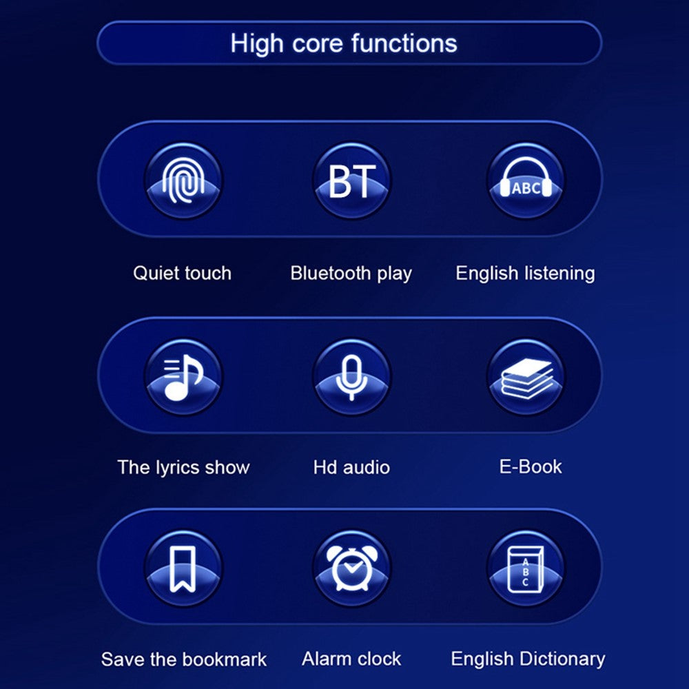 S308 4GB TF Card Touch Screen MP3 Sound Recorder Music Video MP4 Player with Dictionary + Bluetooth-compatible Function