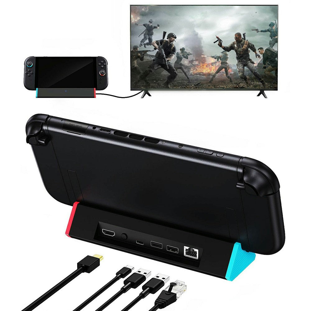 For Nintendo Switch 2 Docking Station 4K / 120Hz HD 2.1 Extension Hub with USB 3.0 and LAN Port