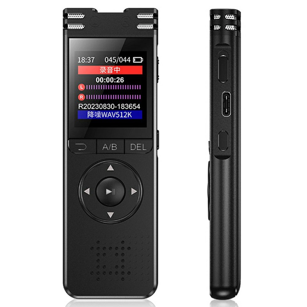 8828 Portable Noise Reduction Voice Recorder 6D Mic 360° Pickup Recording Pen with MP3 Function for Students Meetings