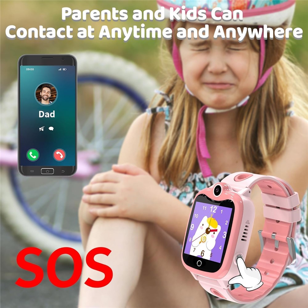 DH10 4G GPS-smartur til børn med opkald, familiestemme, SOS og IP67-vandtæthed (Europa/Asien/Afrika-version)