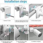 360 Degree Adjustable Security Camera Mount Bracket for Outdoor Gutter Waterproof Camera Holder Stand