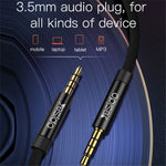 YESIDO 3m YAU16 AUX-lydkabel uden sammenfiltring, 3,5 mm hanstik til hanstik, AUX-kabel