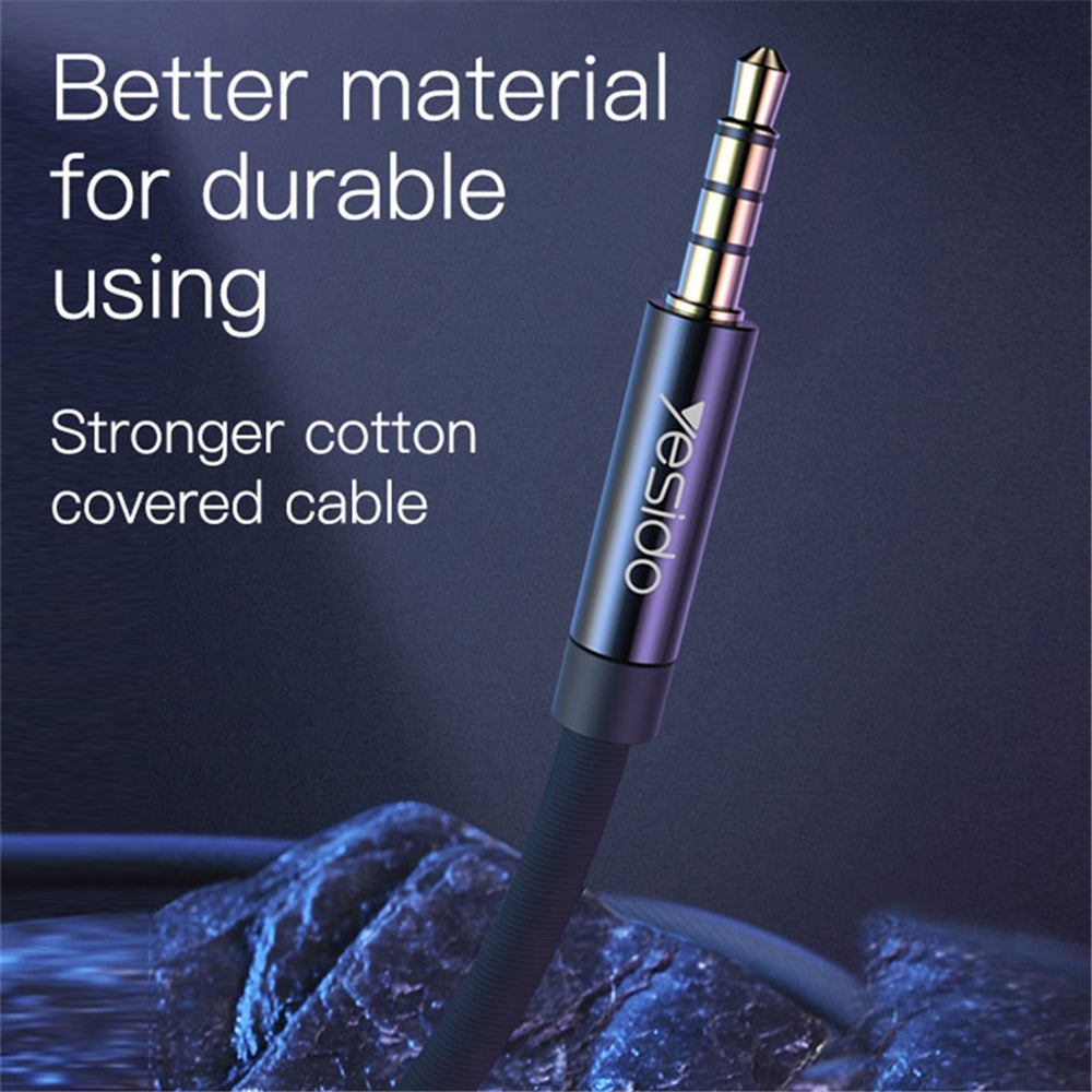 YESIDO 3m YAU16 AUX-lydkabel uden sammenfiltring, 3,5 mm hanstik til hanstik, AUX-kabel