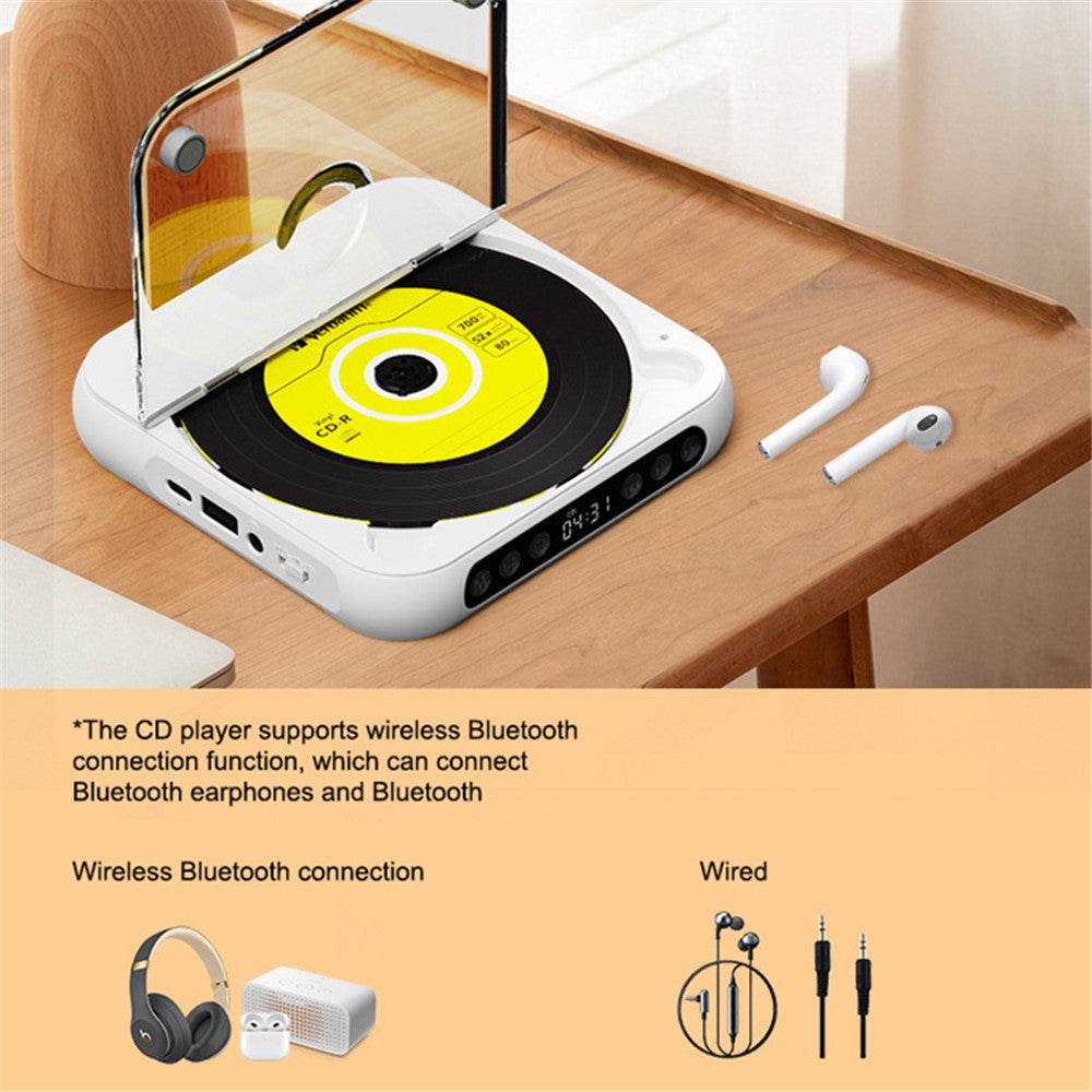 KC-918 CD Player with LCD Screen Portable Bluetooth-compatible Speaker Audio Repeater for Home Car