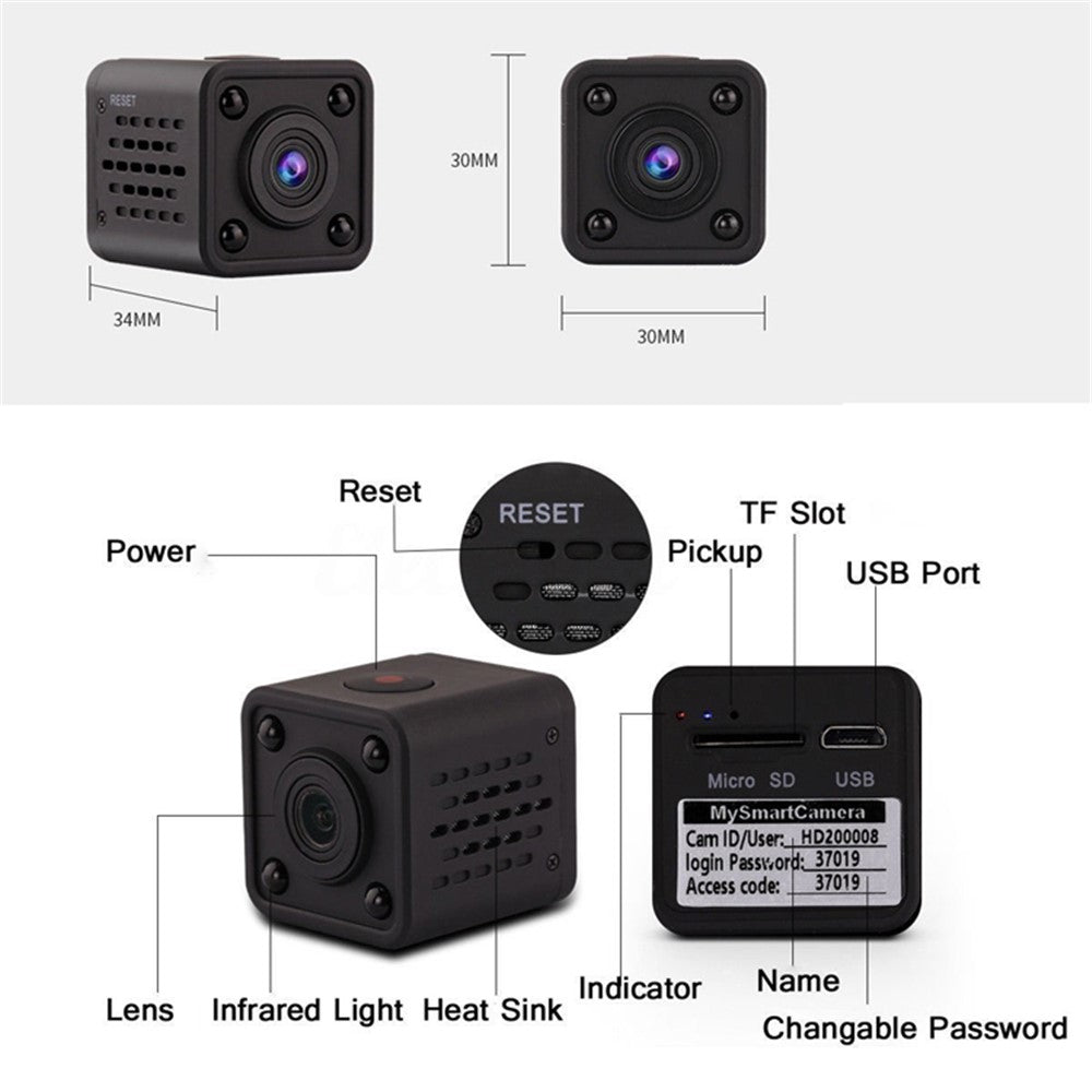HDQ9 Mini WiFi Camera HD 1080P Video Audio Recorder with IR Night Vision Motion Detection