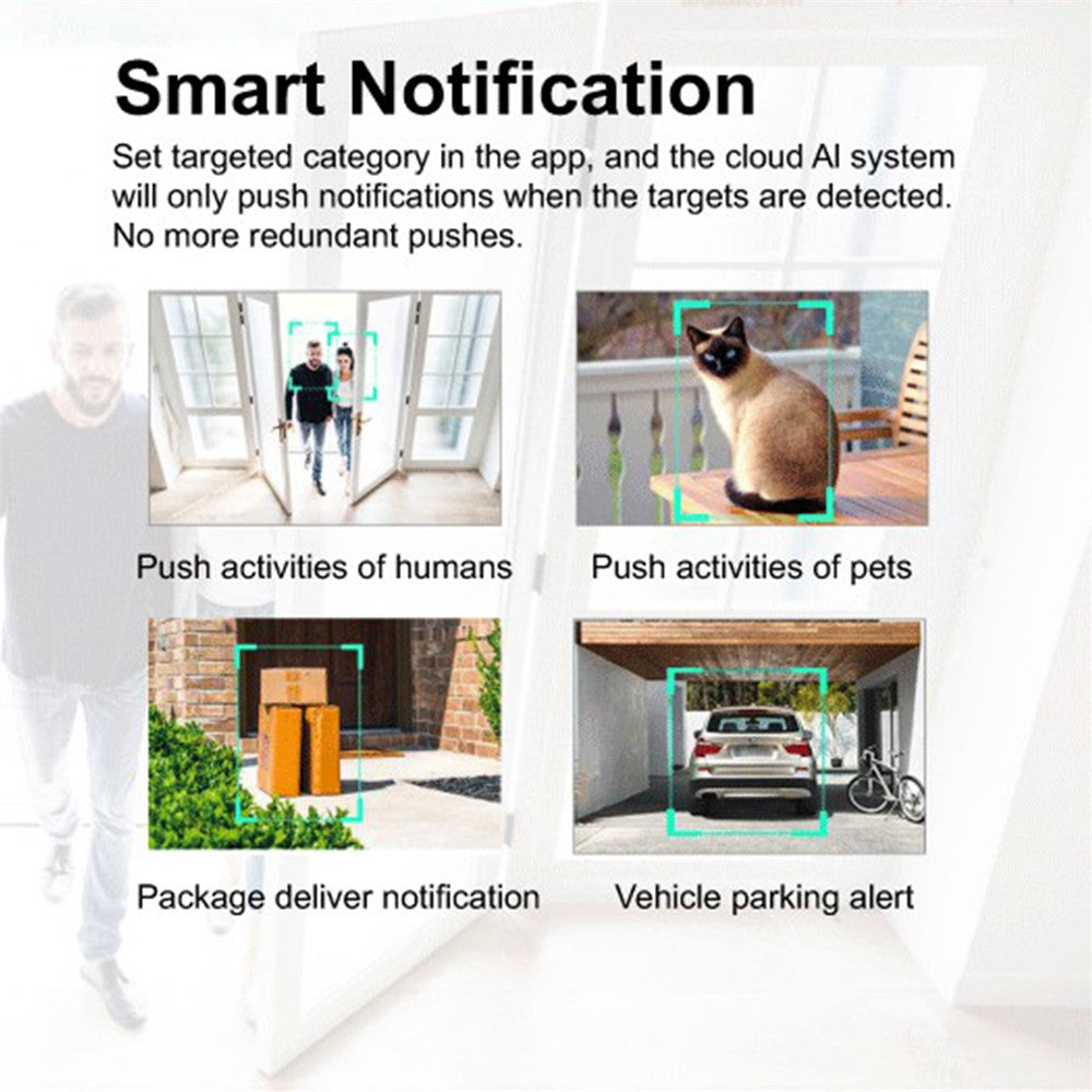 HUBVIEW CG7 Wireless Camera Waterproof WiFi Two-Way Audio Home Security Monitor without Memory Card