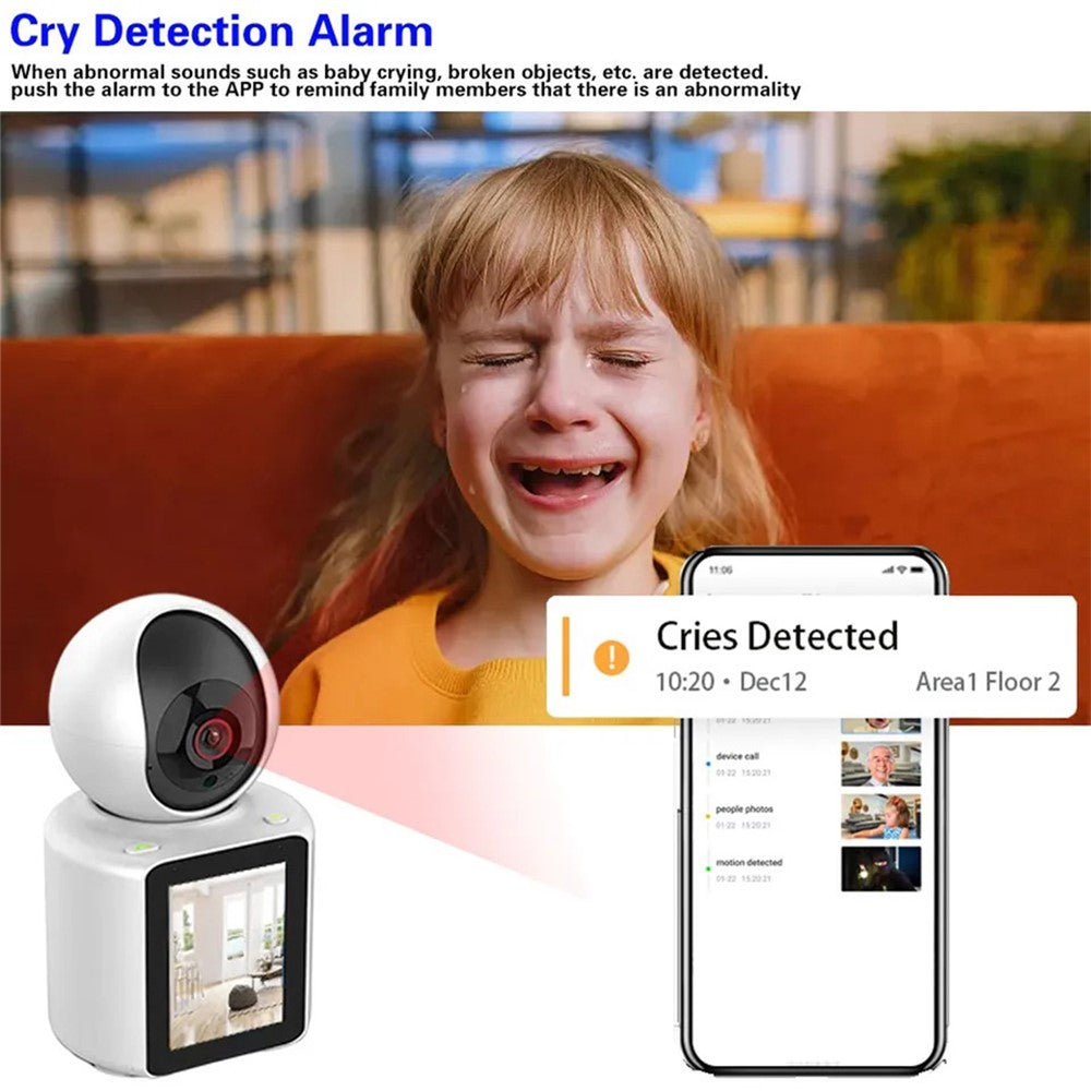 3MP Home Security Camera HD Pan Tilt Pet Baby Monitor Night Vision Two-Way Audio Function (Without Memory Card)